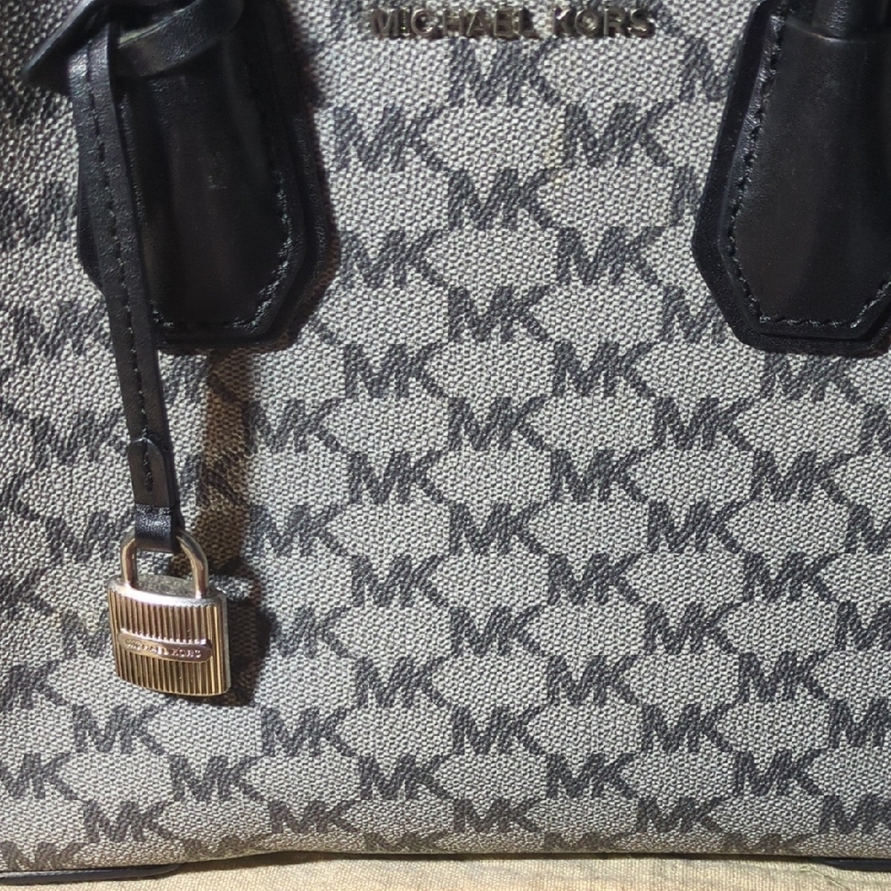Michael Kors Monogram Satchel and Crossbody - Black and Brown - Picture 10 of 11